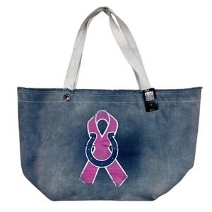 NFL Indianapolis Colts Vintage Style Blue Denim Tote Bag Purse